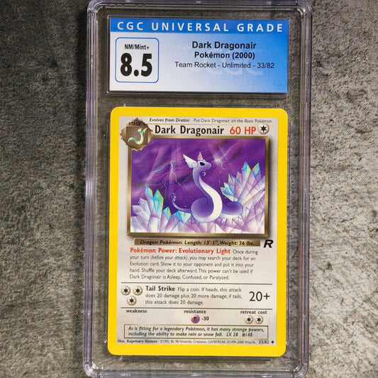 CGC 8.5 Dark Dragonair 33/82 Uncommon Pokemon Team Rocket - Unlimited