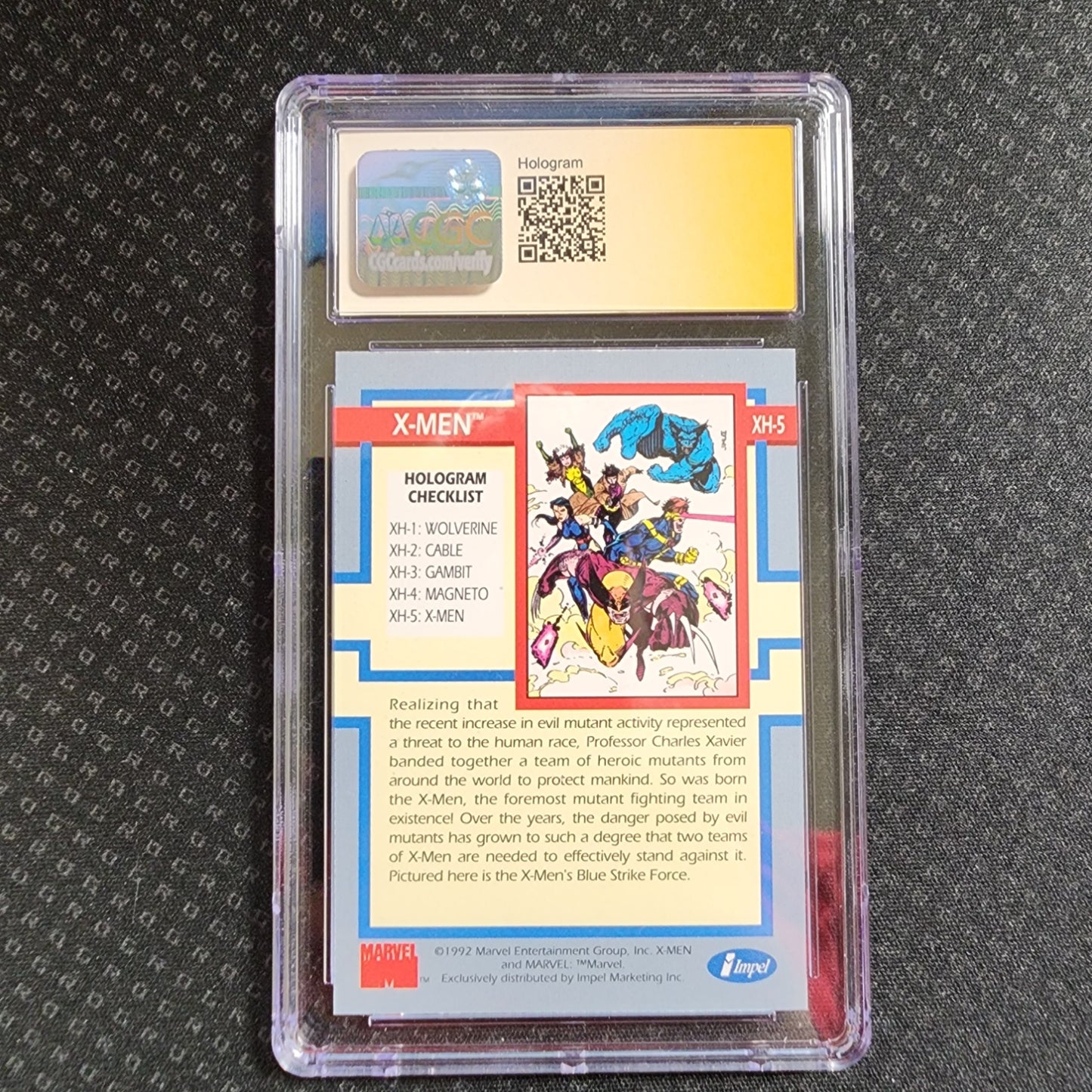 CGC 8.5 X-Men Holo X-Men Series 1 (1992) Impel #XH-5 signed Jim Lee