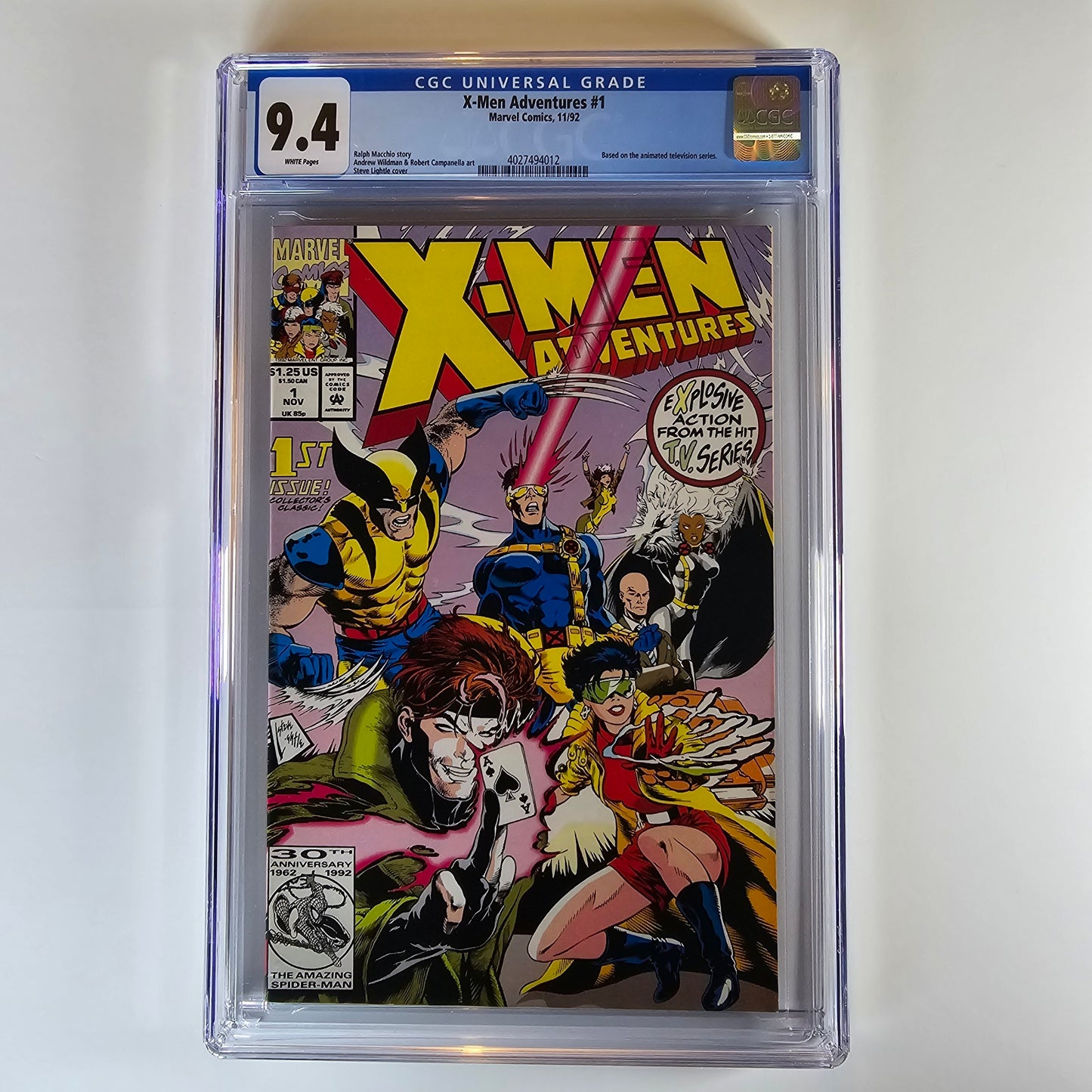 CGC 9.4 X-Men Adventures #1 11/92 Based on Animated Series