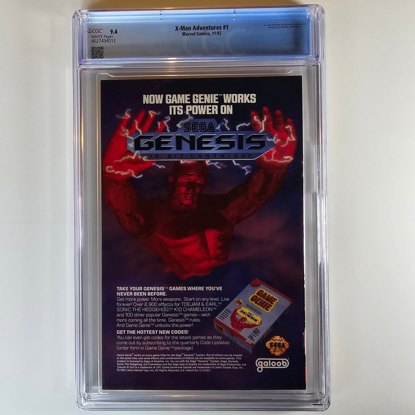 CGC 9.4 X-Men Adventures #1 11/92 Based on Animated Series