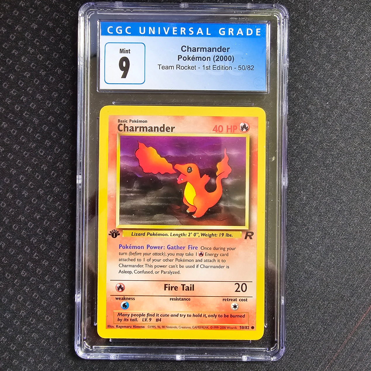 CGC 9 Charmander 50/82 Pokémon Team Rocket 1st Edition