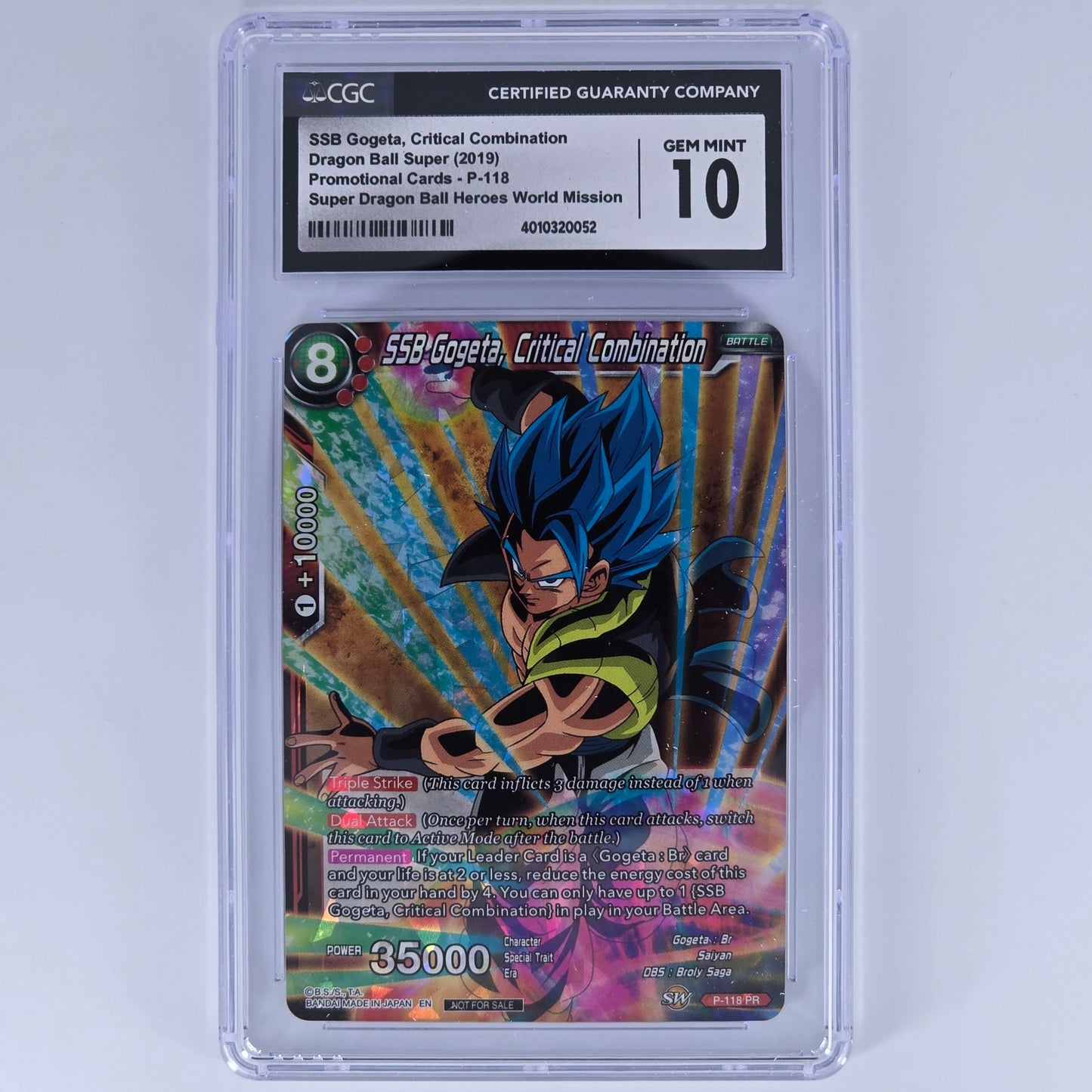 CGC 10 SSB Gogeta Dragon Ball Super Critical Combination