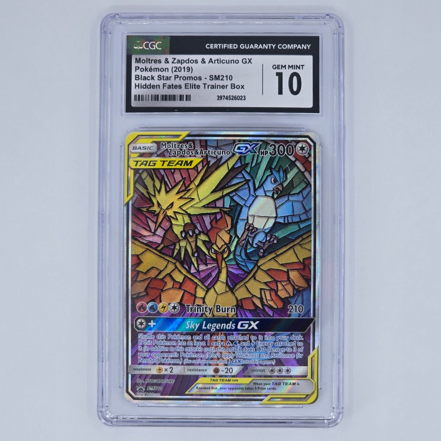 CGC 10 Moltres & Zapdos & Articuno GX SM210 Promo Pokemon Hidden Fates ETB