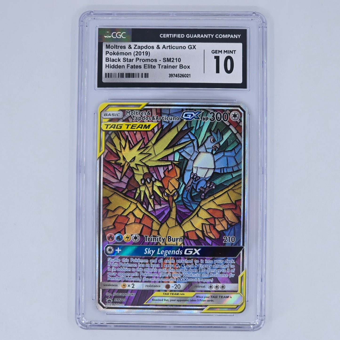 CGC 10 Moltres & Zapdos & Articuno GX SM210 Promo Pokemon Hidden Fates ETB