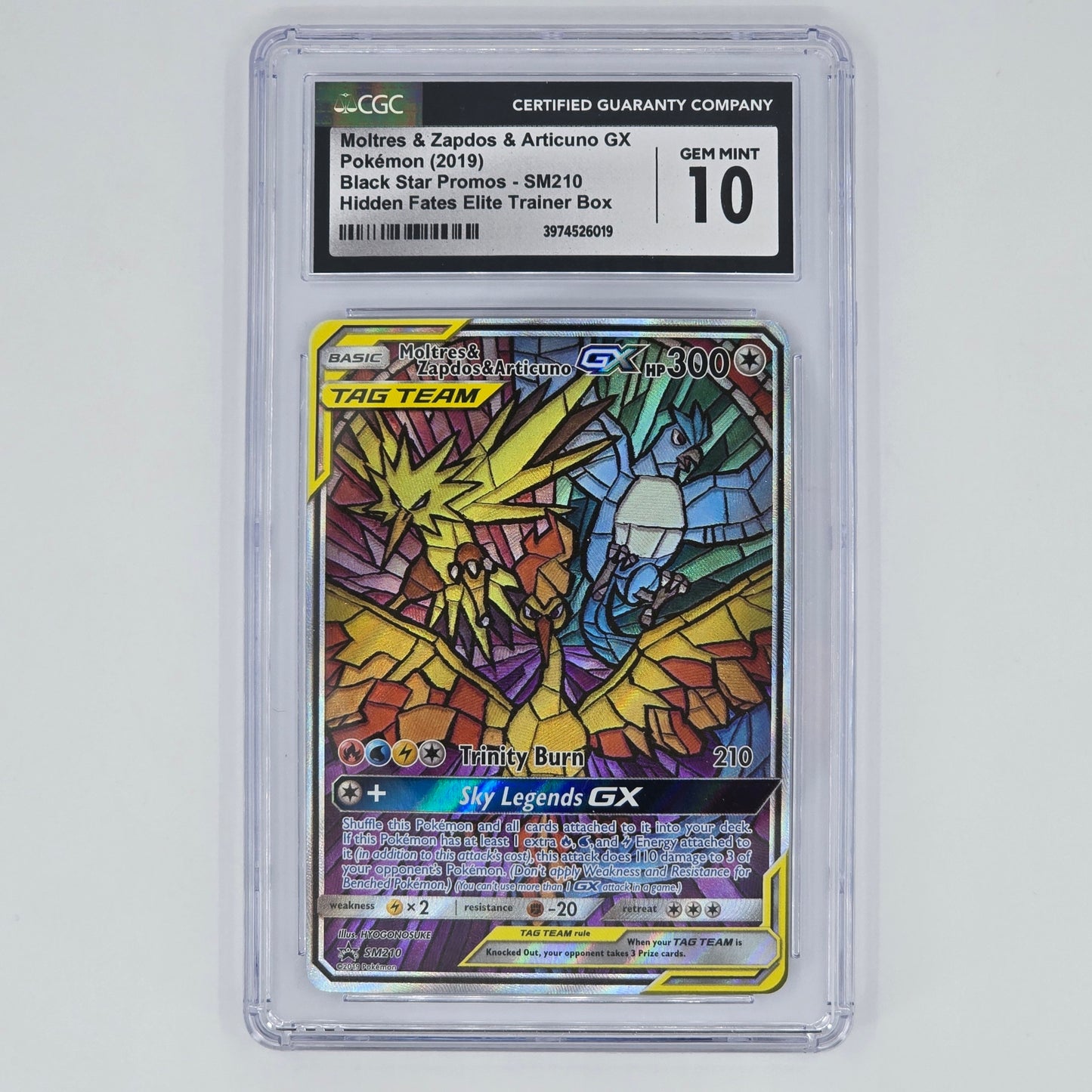 CGC 10 Moltres & Zapdos & Articuno GX SM210 Promo Pokemon Hidden Fates ETB
