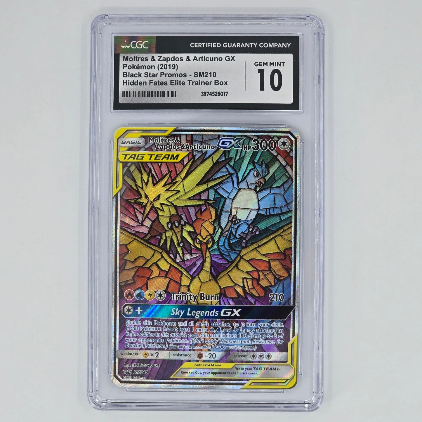 CGC 10 Moltres & Zapdos & Articuno GX SM210 Promo Pokemon Hidden Fates ETB