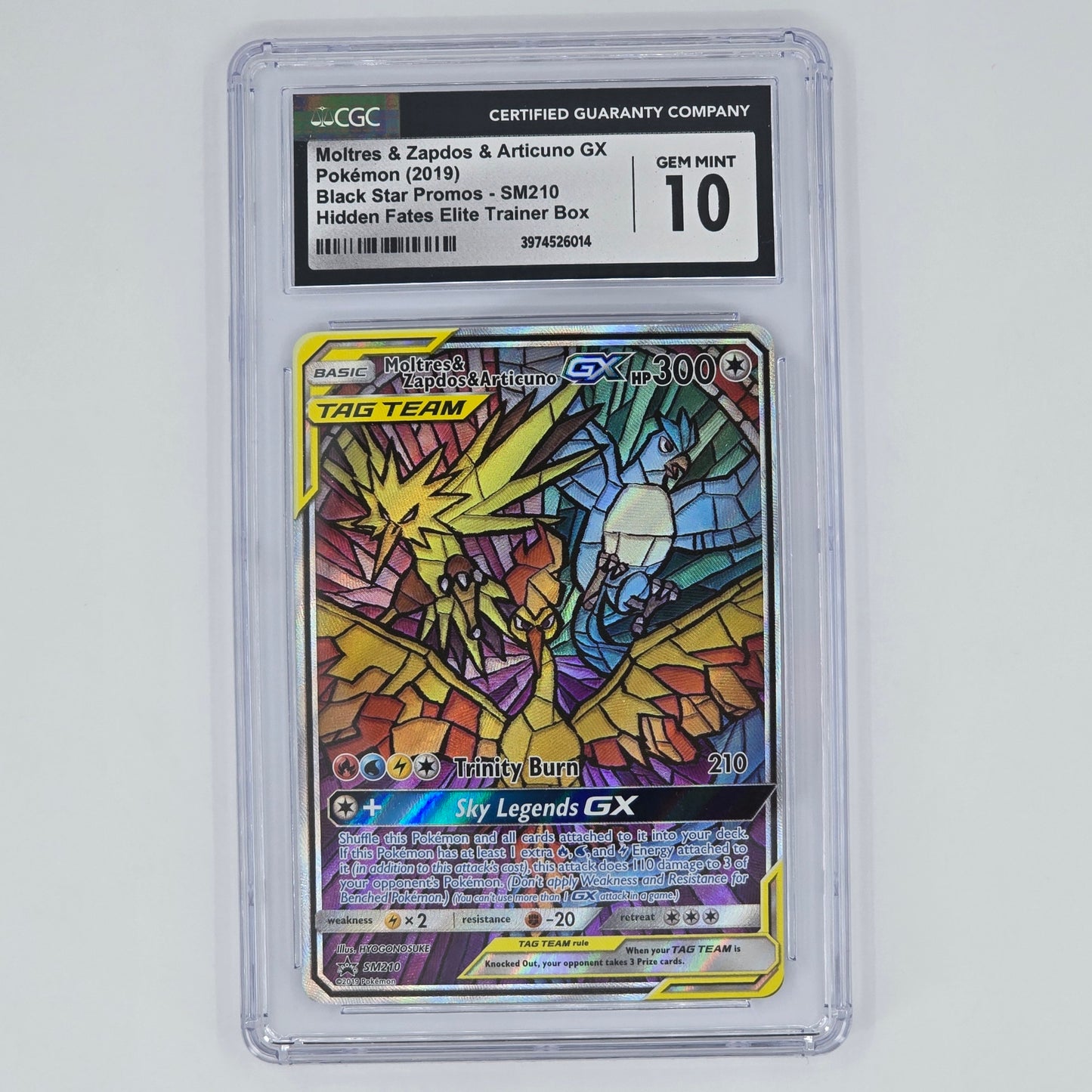 CGC 10 Moltres & Zapdos & Articuno GX SM210 Promo Pokemon Hidden Fates ETB