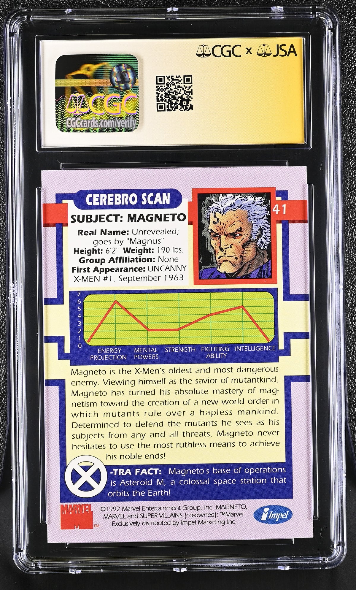 CGC 9 Magneto 41 X-Men Series I Jim Lee SS 6201836009