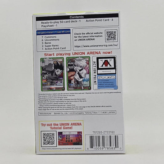 ENGLISH Union Arena TCG: Hunter x Hunter UE02ST Starter Deck Back