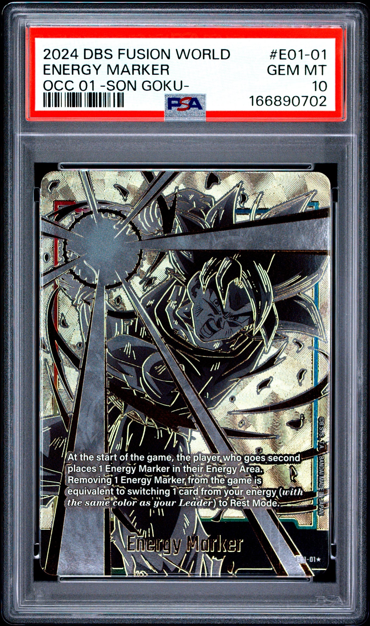 PSA 10 Energy Marker E01-01 Dragon Ball Super Card Game Fusion World Official Card Case 01 -Son Goku 166890702