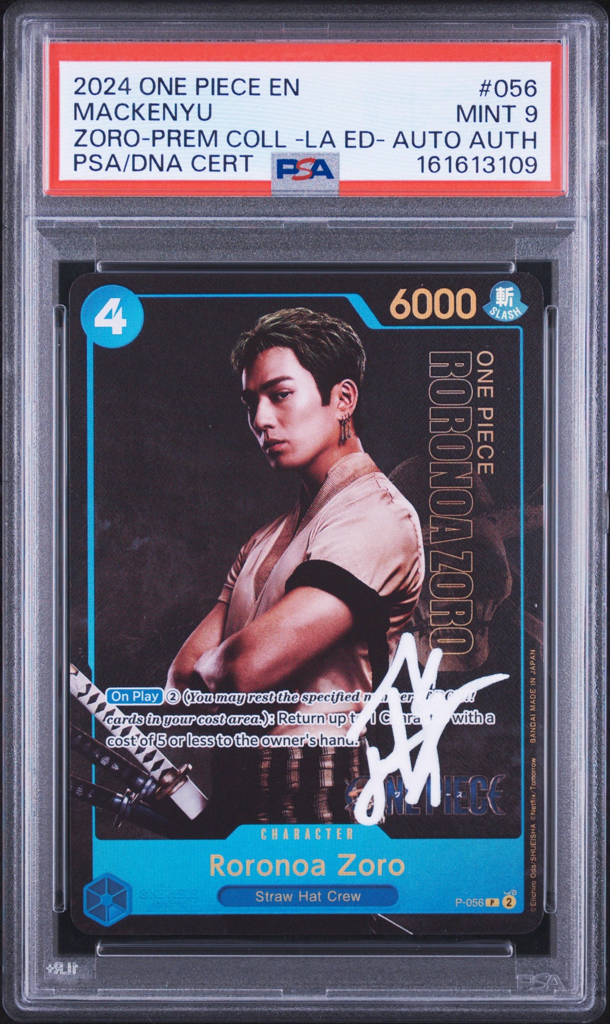 PSA 9 Mackenyu Signed Roronoa Zoro 056 One Piece Premium Card Collection -Live Action Edition 161613109
