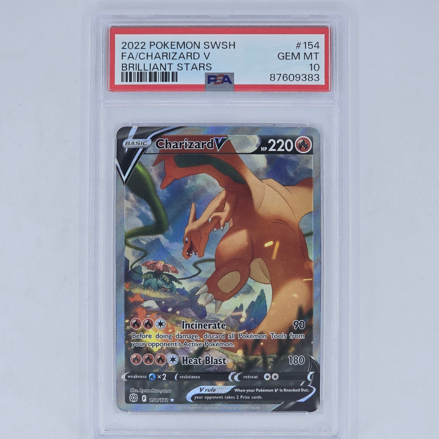 PSA 10 Charizard V 154/172 Alternate Full Art Pokemon Brilliant Stars