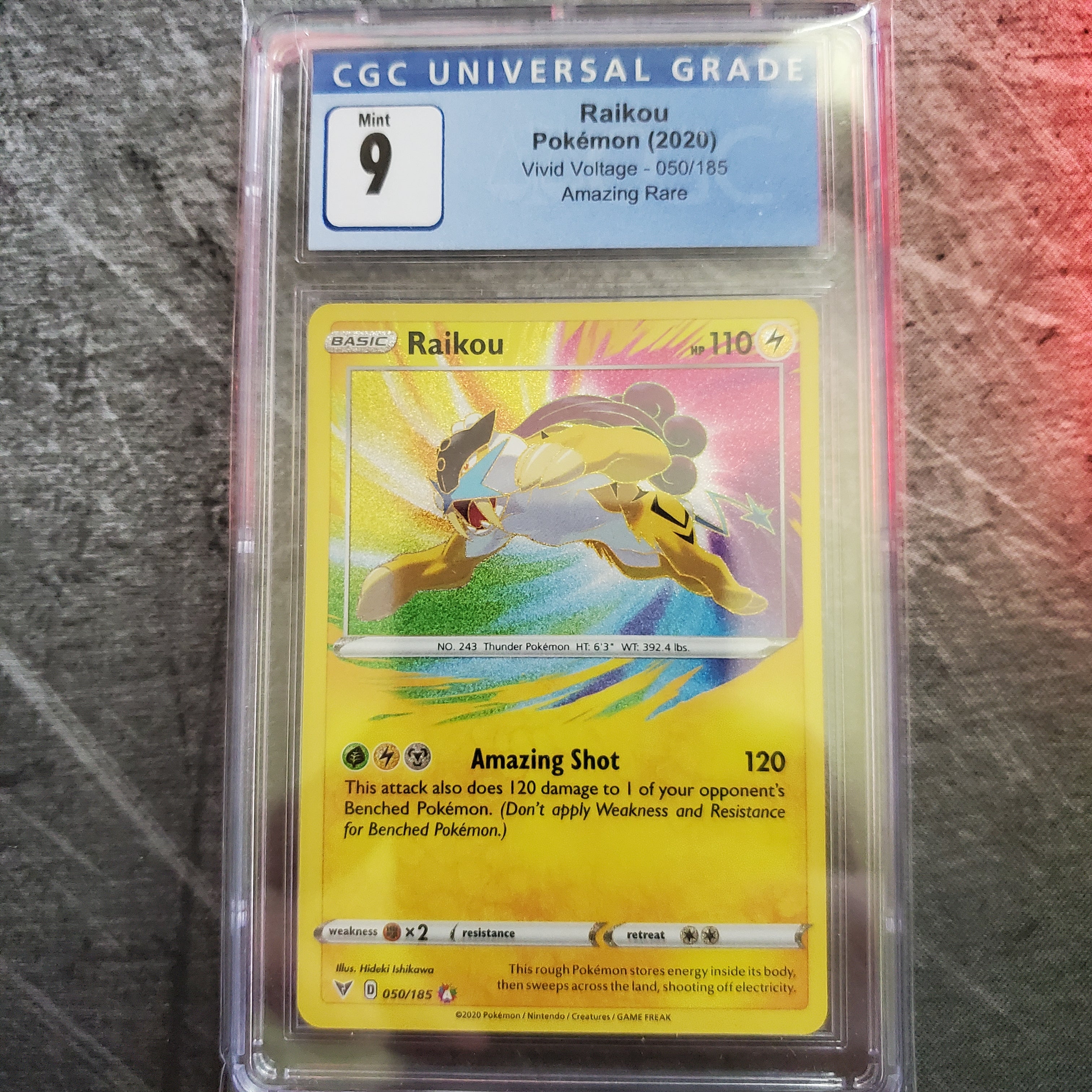 CGC 9 Raikou #50 Amazing Rare Pokemon Vivid Voltage FNT Collectibles CGC 9 Raikou #50 Amazing Rare Pokemon Vivid Voltage FNT Collectibles