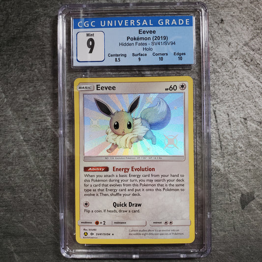 CGC9 Eevee SV41 Holo Pokemon Hidden Fates