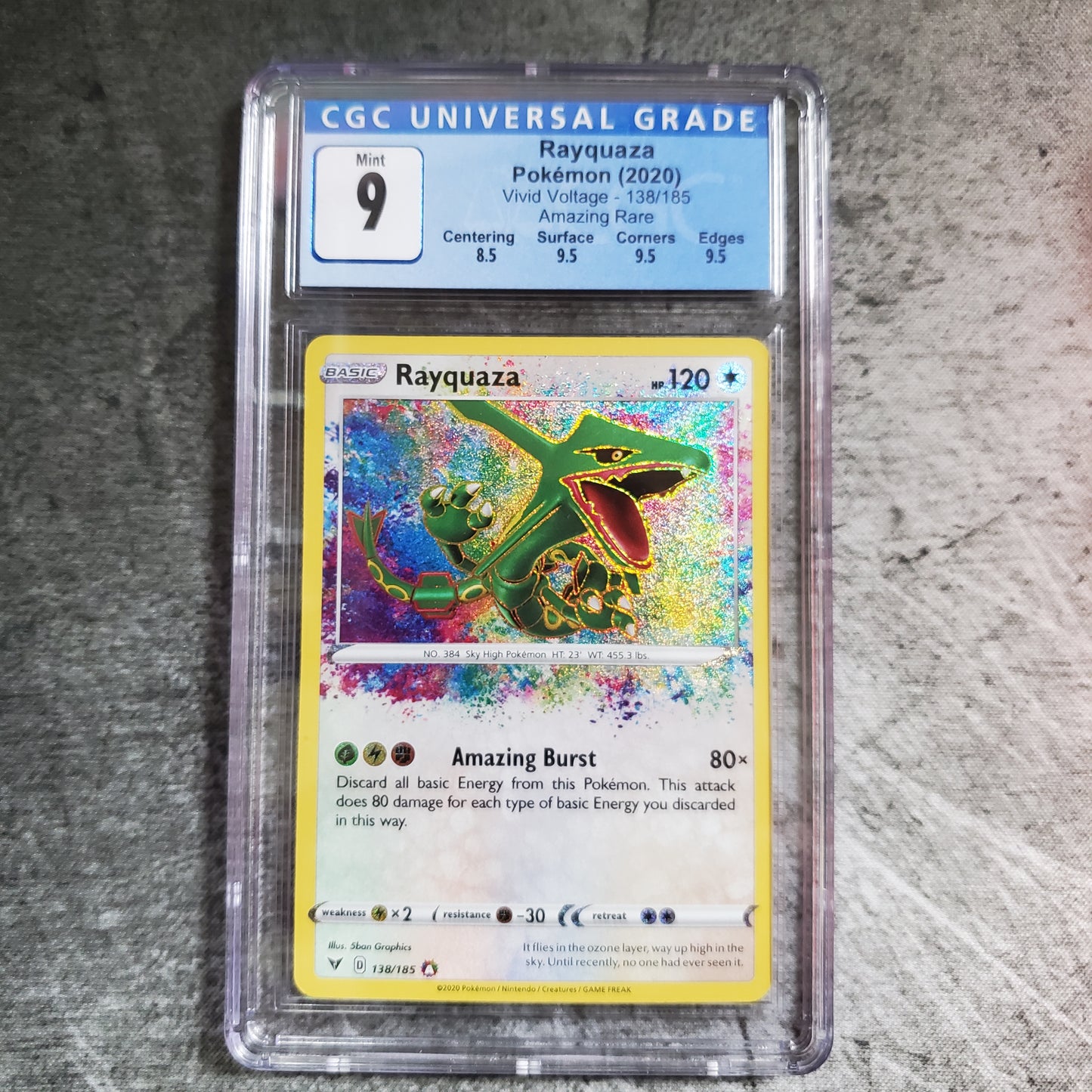 CGC 9 Rayquaza #138 Amazing Rare Pokemon Vivid Voltage