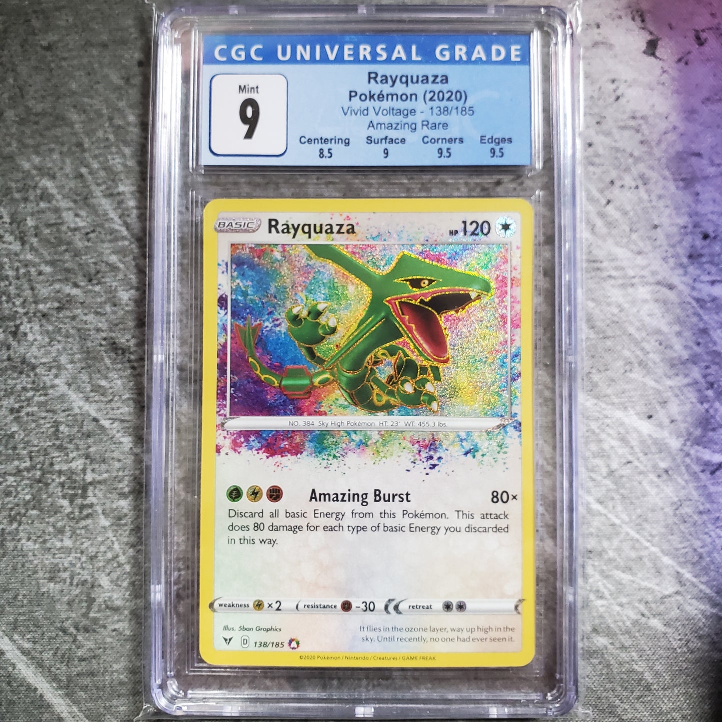 CGC 9 Rayquaza #138 Amazing Rare Pokemon Vivid Voltage