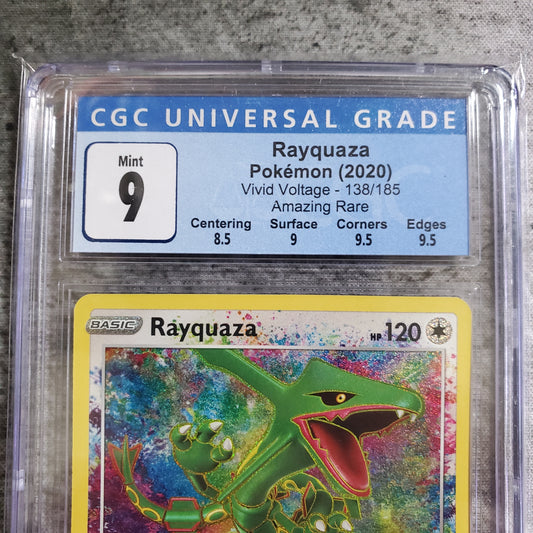 CGC 9 Rayquaza #138 Amazing Rare Pokemon Vivid Voltage