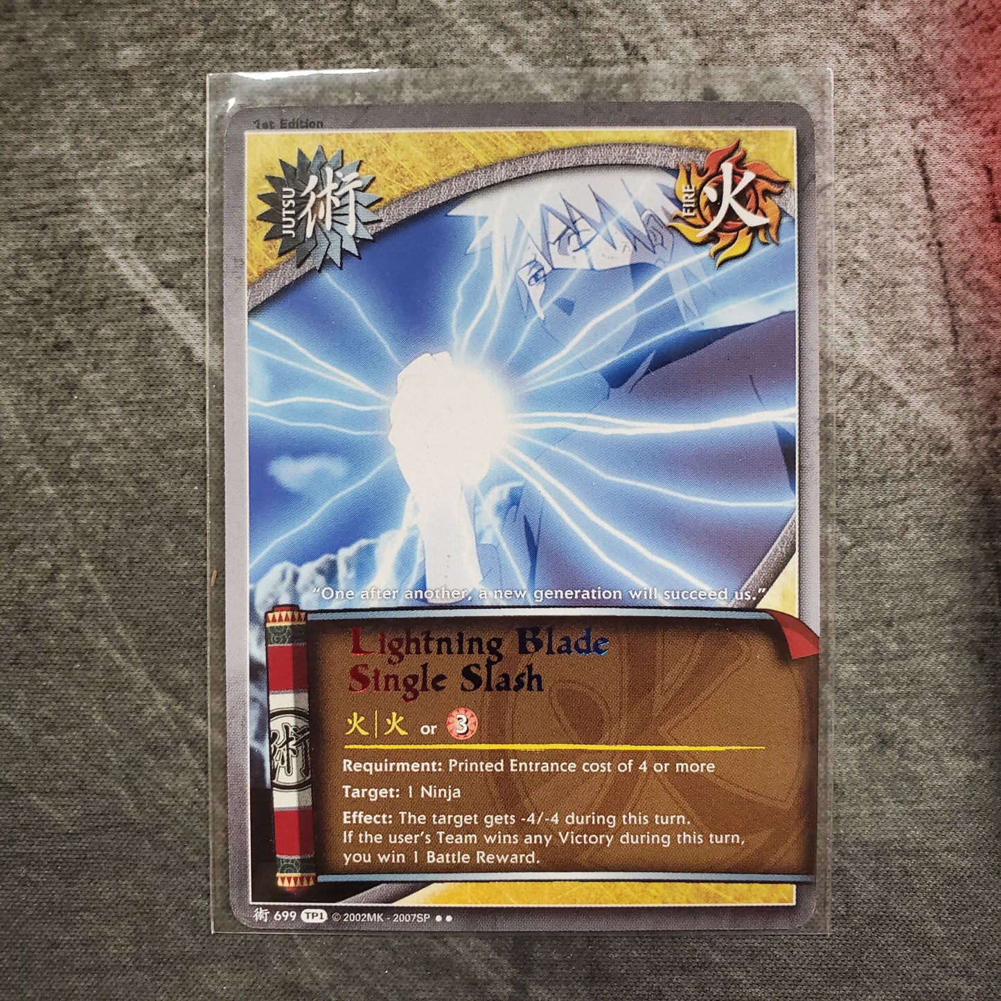 Lightning Blade Single Slash 699 Rare TP1 1st Edition Naruto CCG