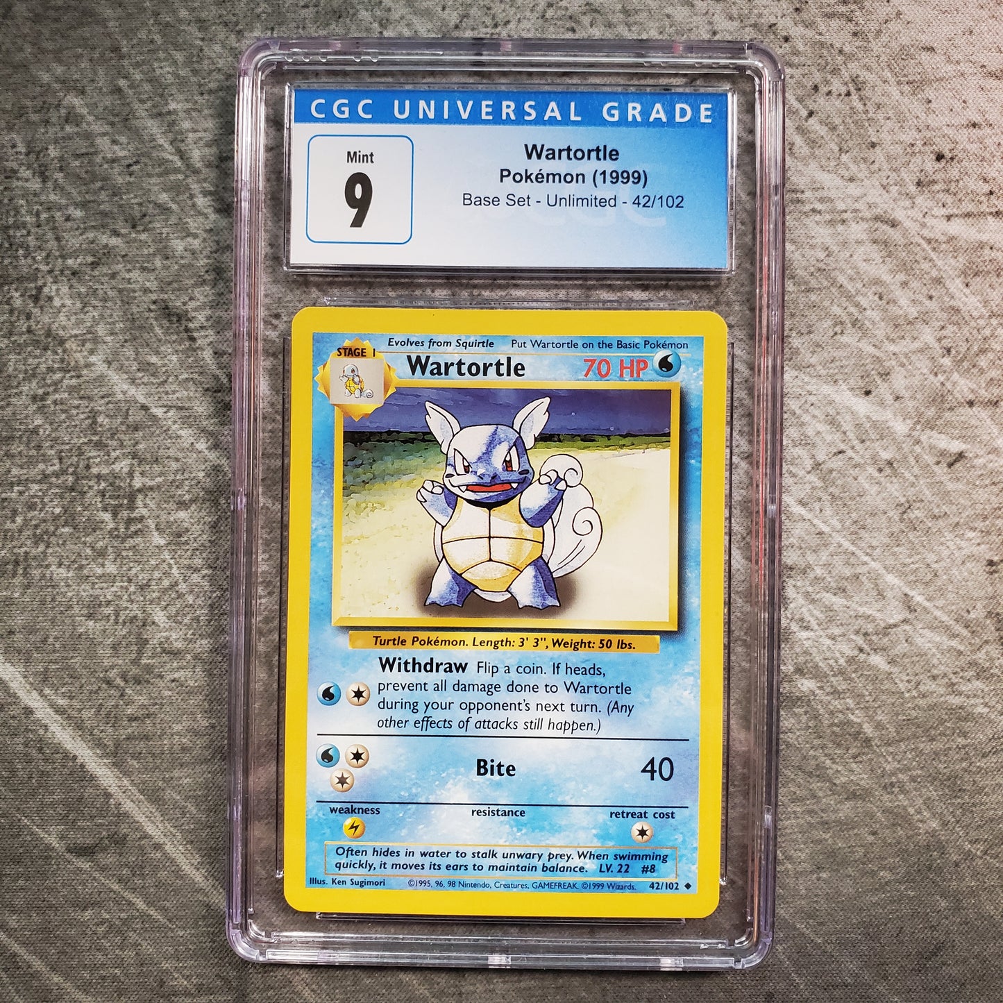 CGC 9 Wartortle 42/102 Pokémon Base Set Unlimited