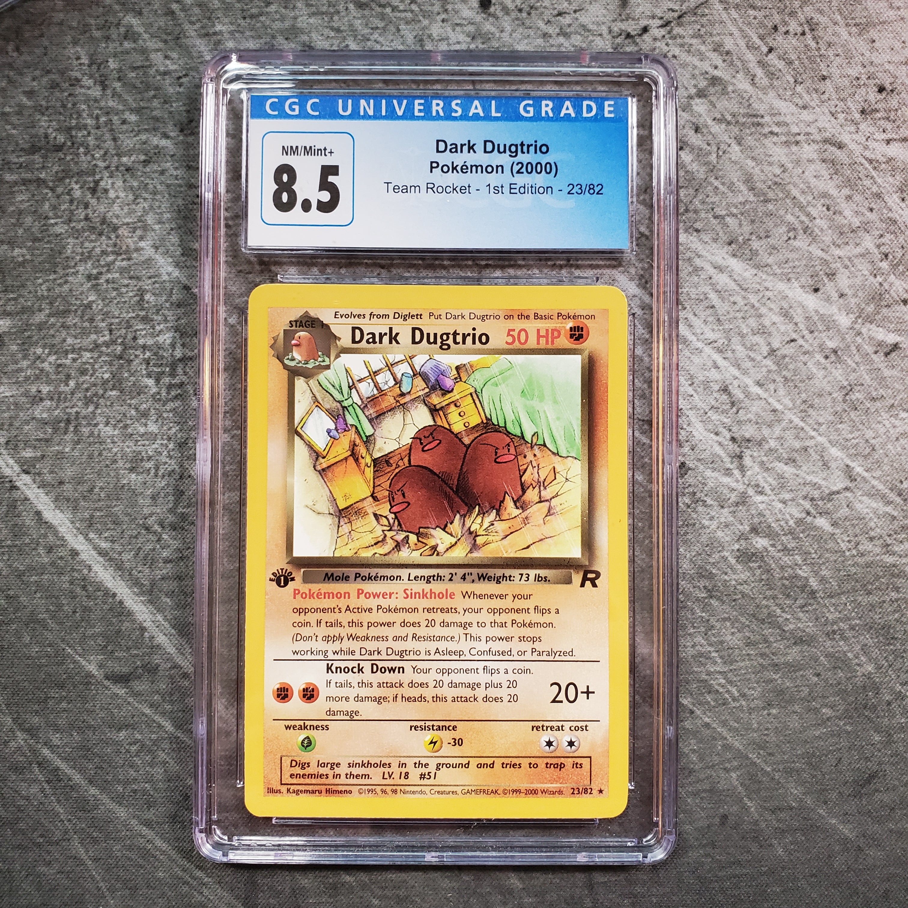 CGC 8.5 Dark Dugtrio 23/82 Pokémon Team Rocket 1st Edition