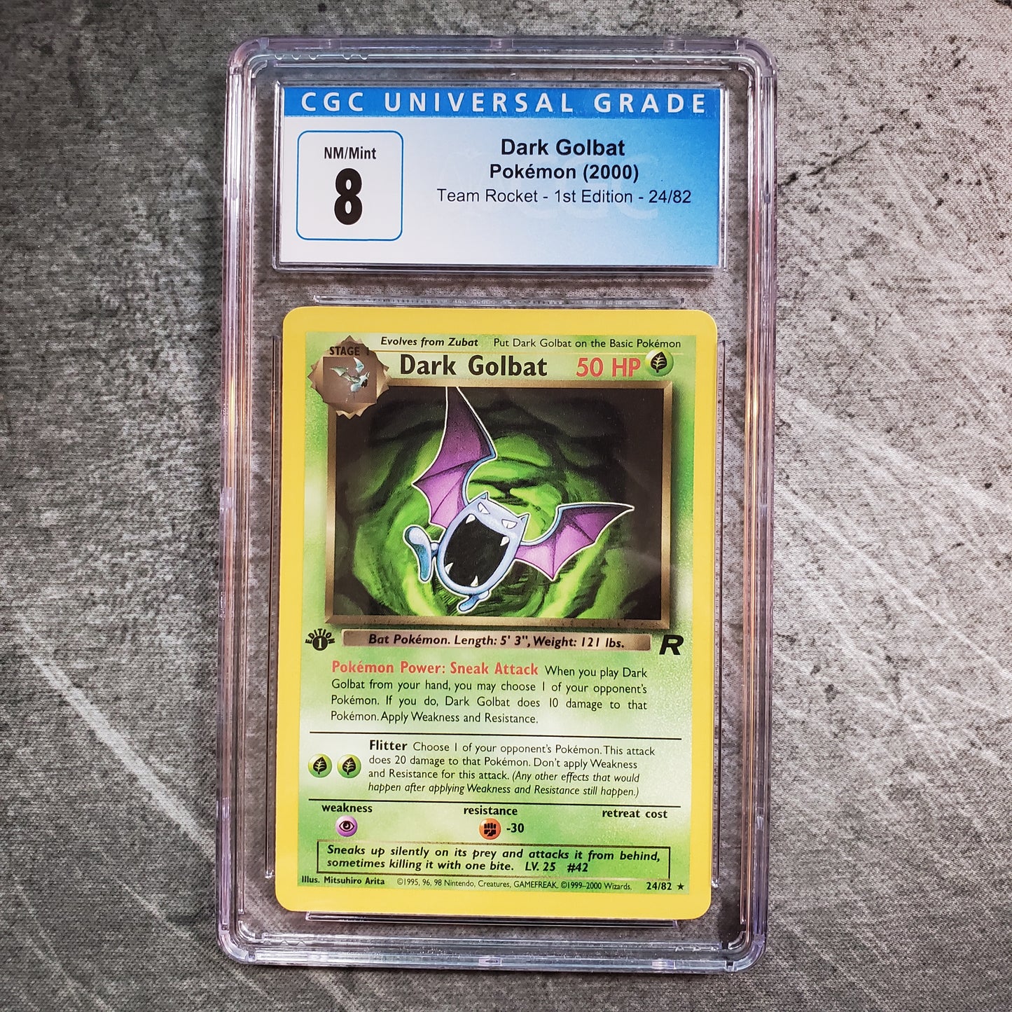 CGC 8 Dark Golbat 24/82 Pokemon Team Rocket 1st Edition