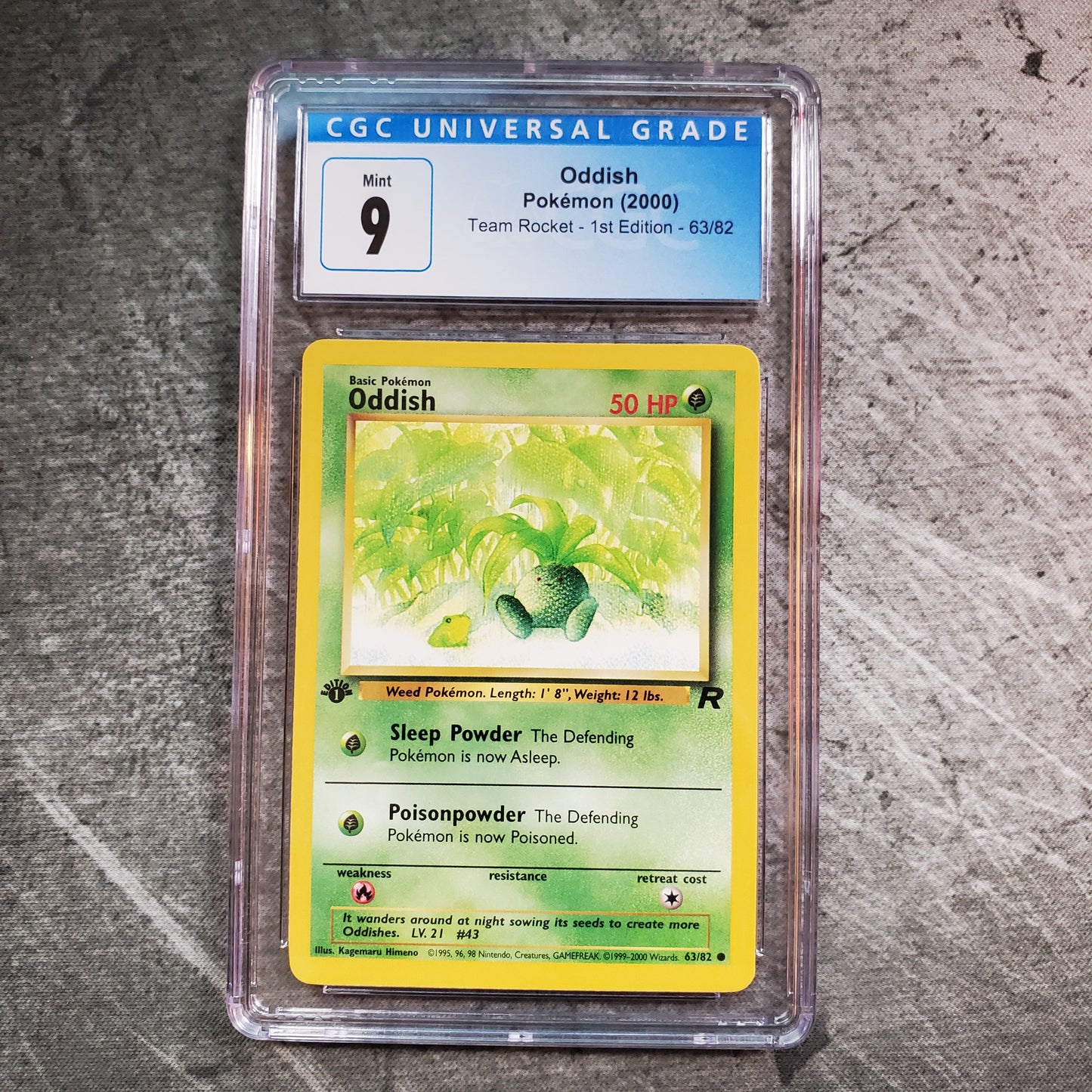 CGC 9 Oddish 63/82 Pokemon Team Rocket 1st Edition