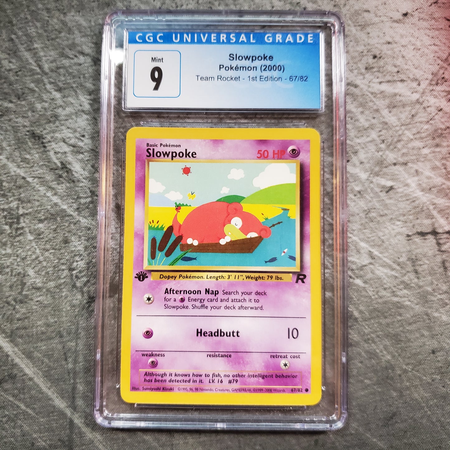CGC 9 Slowpoke 67/82 Pokemon Team Rocket 1st Edition