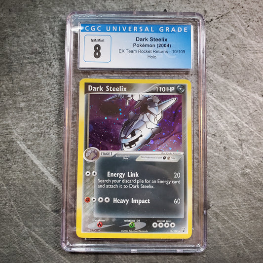 CGC 8 Dark Steelix 10/109 Rare Holo Pokémon EX Team Rocket Returns