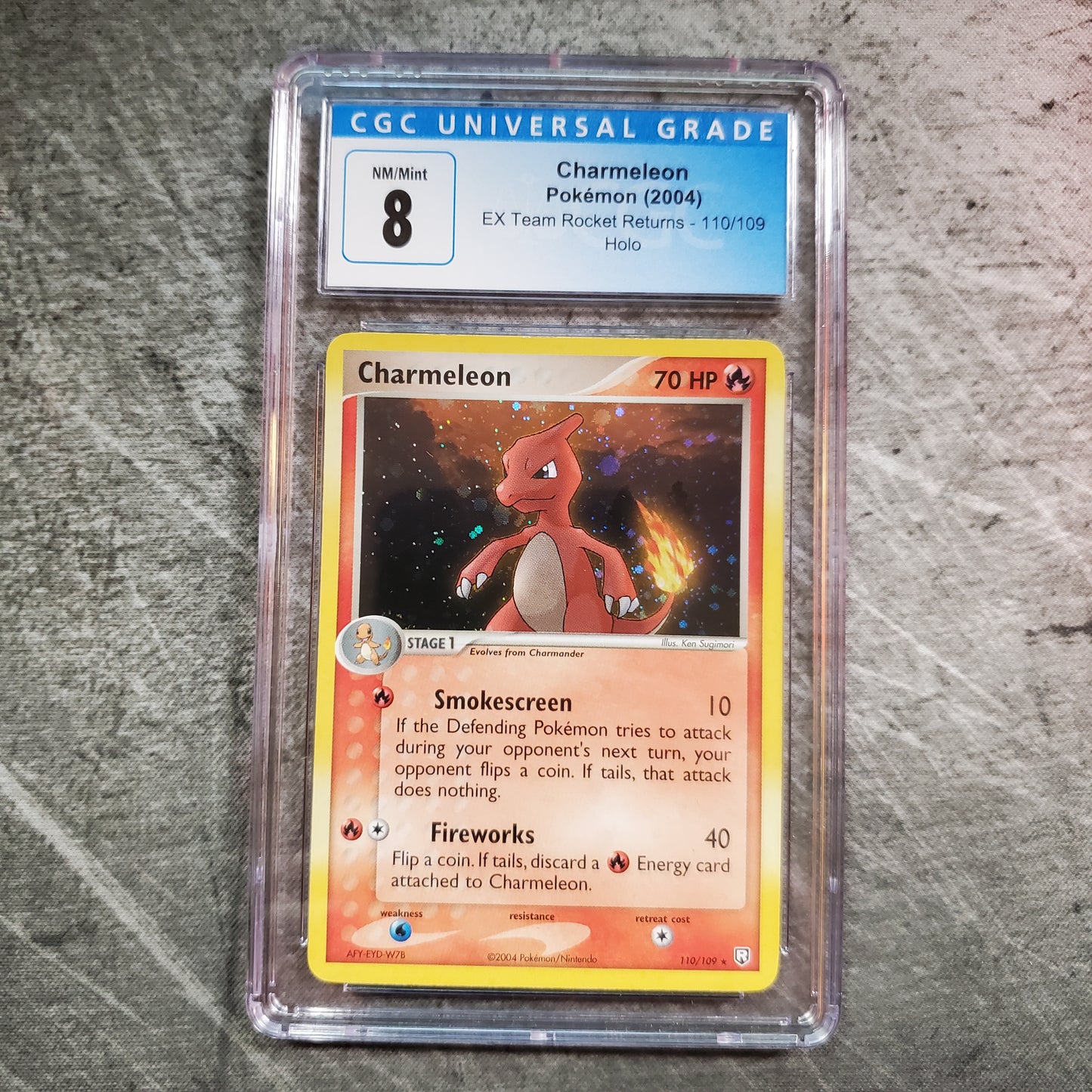 CGC 8 Charmeleon 110/109 Secret Holo Pokémon EX Team Rocket Returns