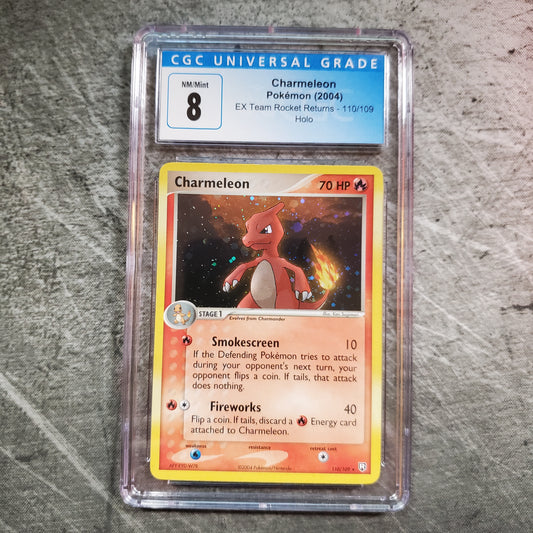 CGC 8 Charmeleon 110/109 Secret Holo Pokémon EX Team Rocket Returns