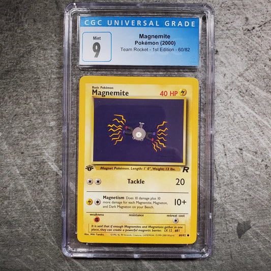 CGC 9 Magnemite 60/82 Pokémon Team Rocket 1st Edition