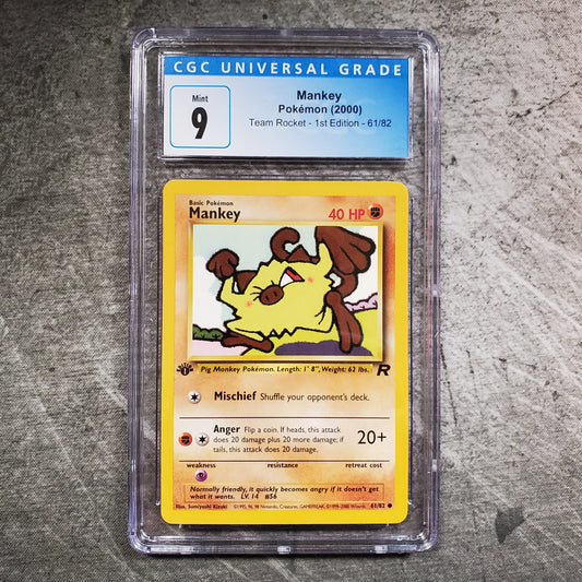CGC 9 Mankey 61/82 Pokémon Team Rocket 1st Edition