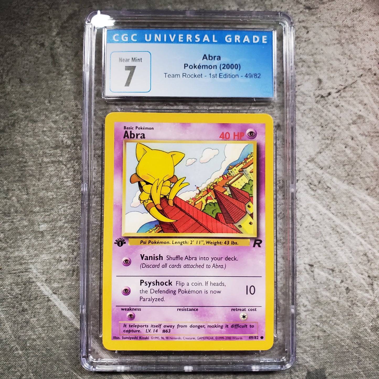 CGC 7 Abra 49/82 Pokémon Team Rocket 1st Edition