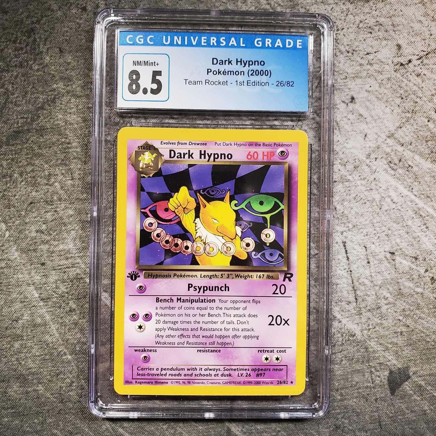 CGC 8.5 Dark Hypno 26/82 Pokémon Team Rocket 1st Edition