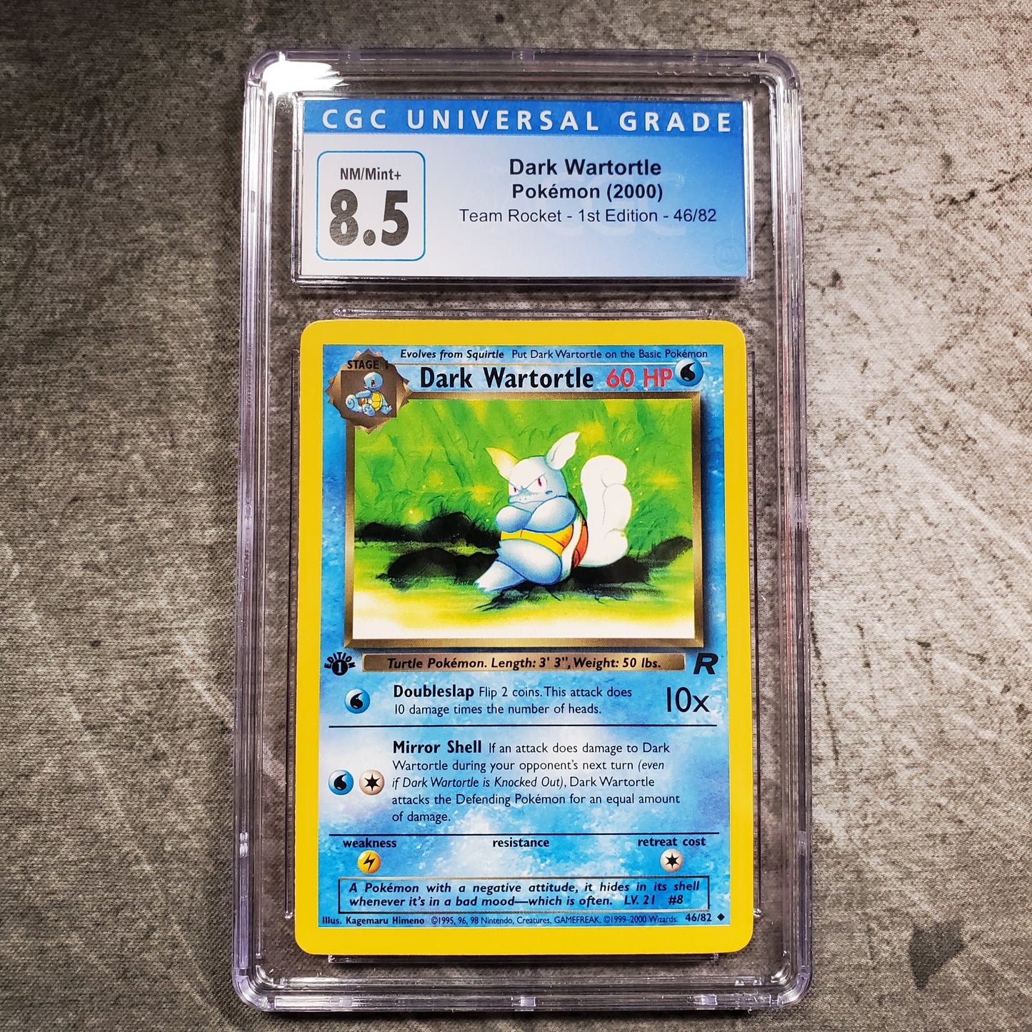 CGC 8.5 Dark Wartortle 46/82 Pokémon Team Rocket 1st Edition