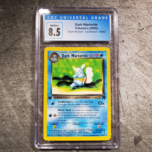 CGC 8.5 Dark Wartortle 46/82 Pokémon Team Rocket 1st Edition