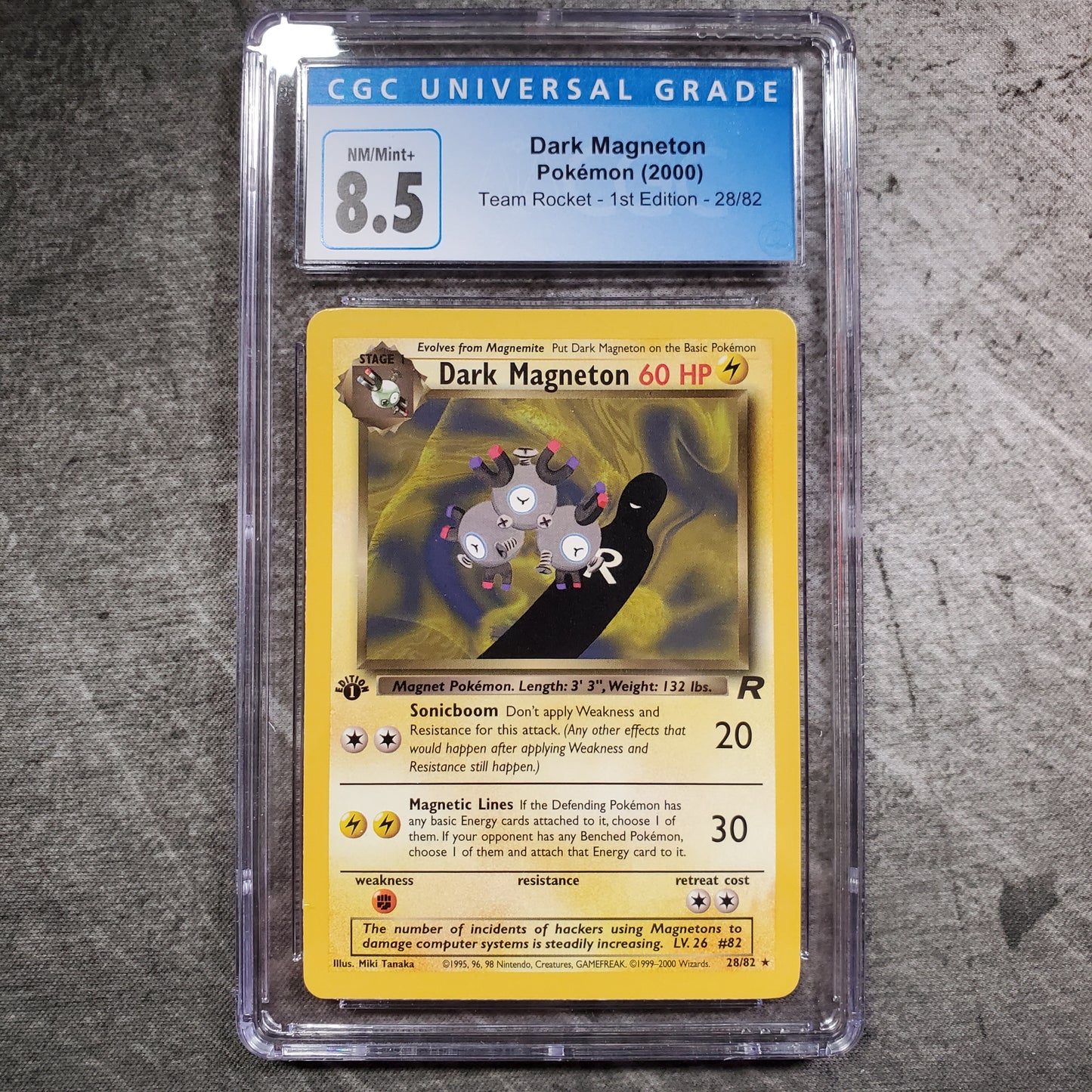 CGC 8.5 Dark Magneton 28/82 Pokémon Team Rocket 1st Edition