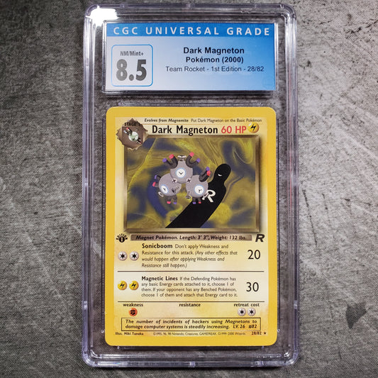CGC 8.5 Dark Magneton 28/82 Pokémon Team Rocket 1st Edition
