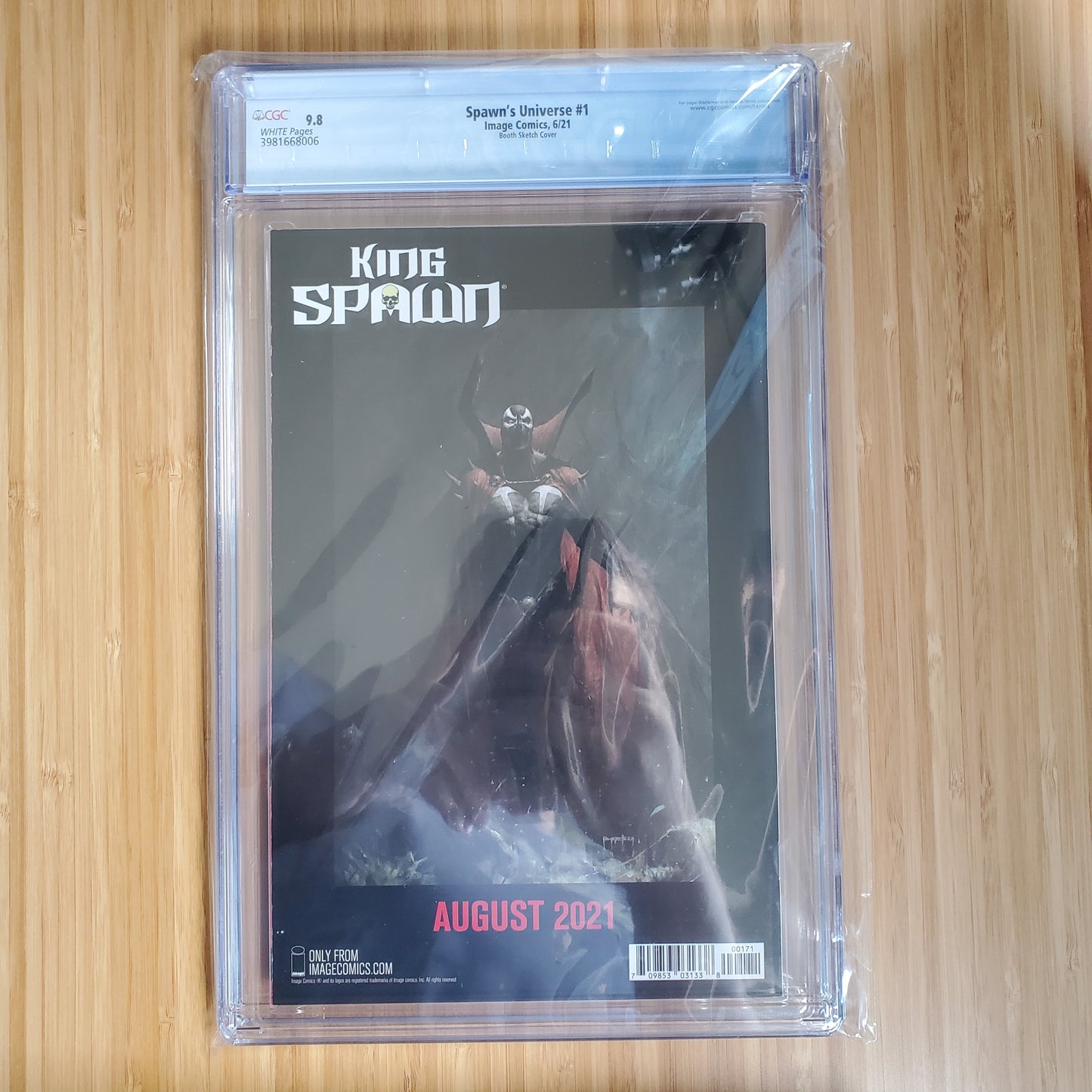 CGC 9.8 Spawn's Universe #1 6/21 Image Comics Booth Sketch Cover