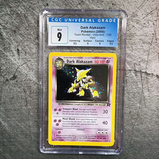 CGC 9 Dark Alakazam 1/82 Rare Holo Pokémon Team Rocket Unlimited w/ Subgrades