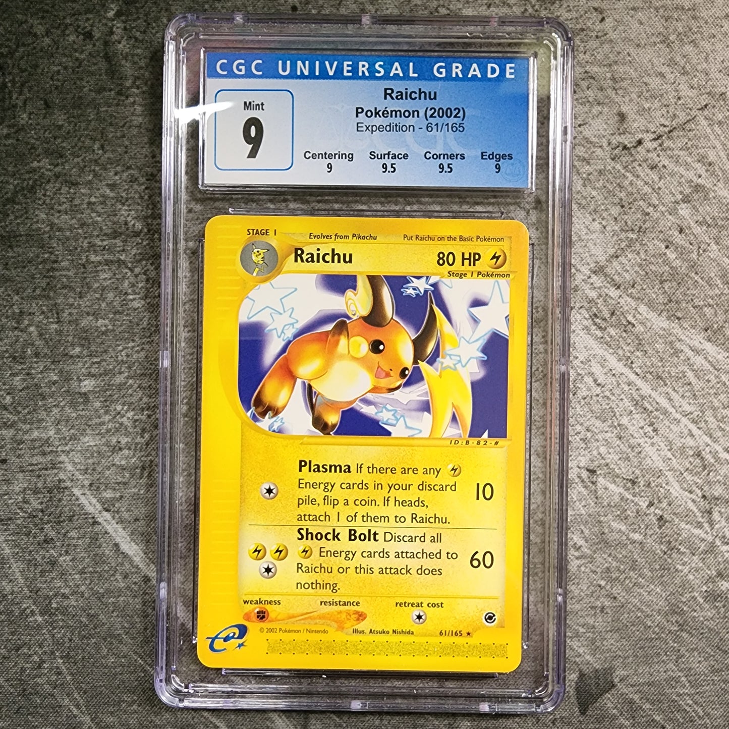 CGC 9 Raichu 61/165 Rare Pokemon Expedition