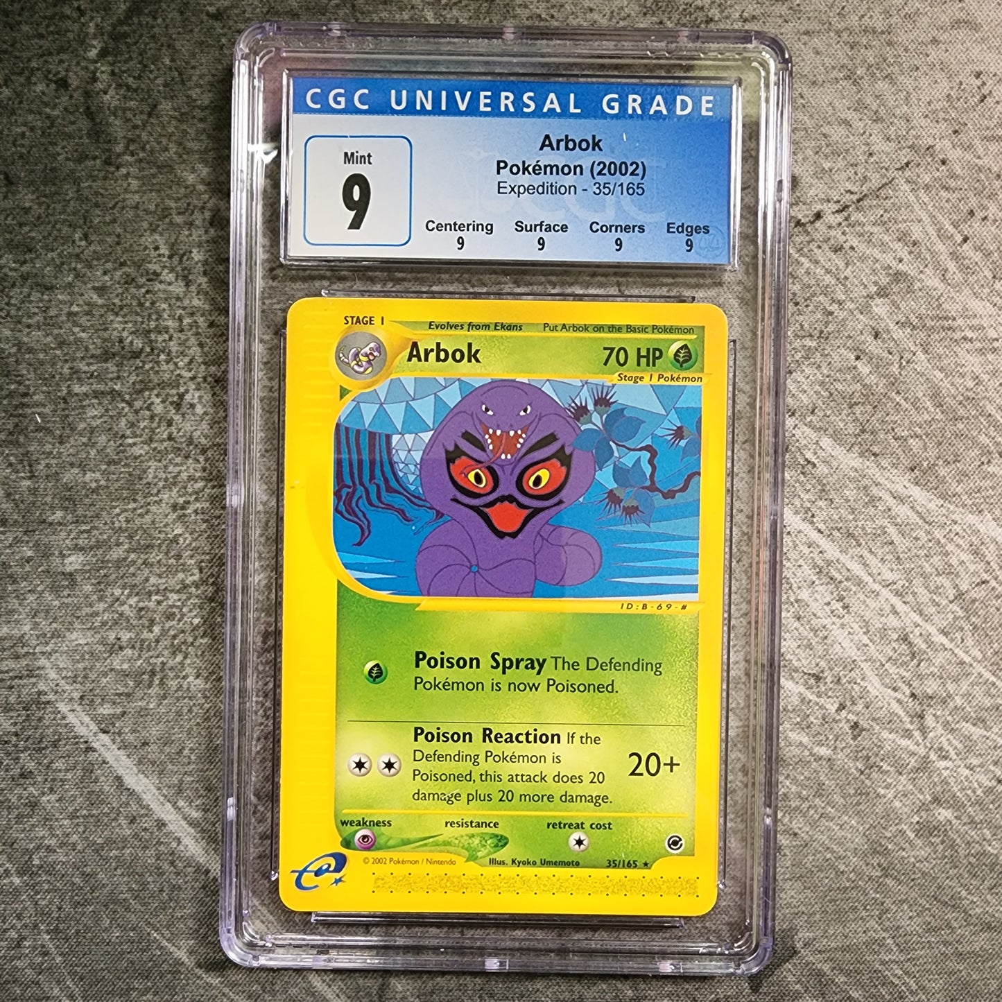 CGC 9 Arbok 35/165 Rare Pokemon Expedition
