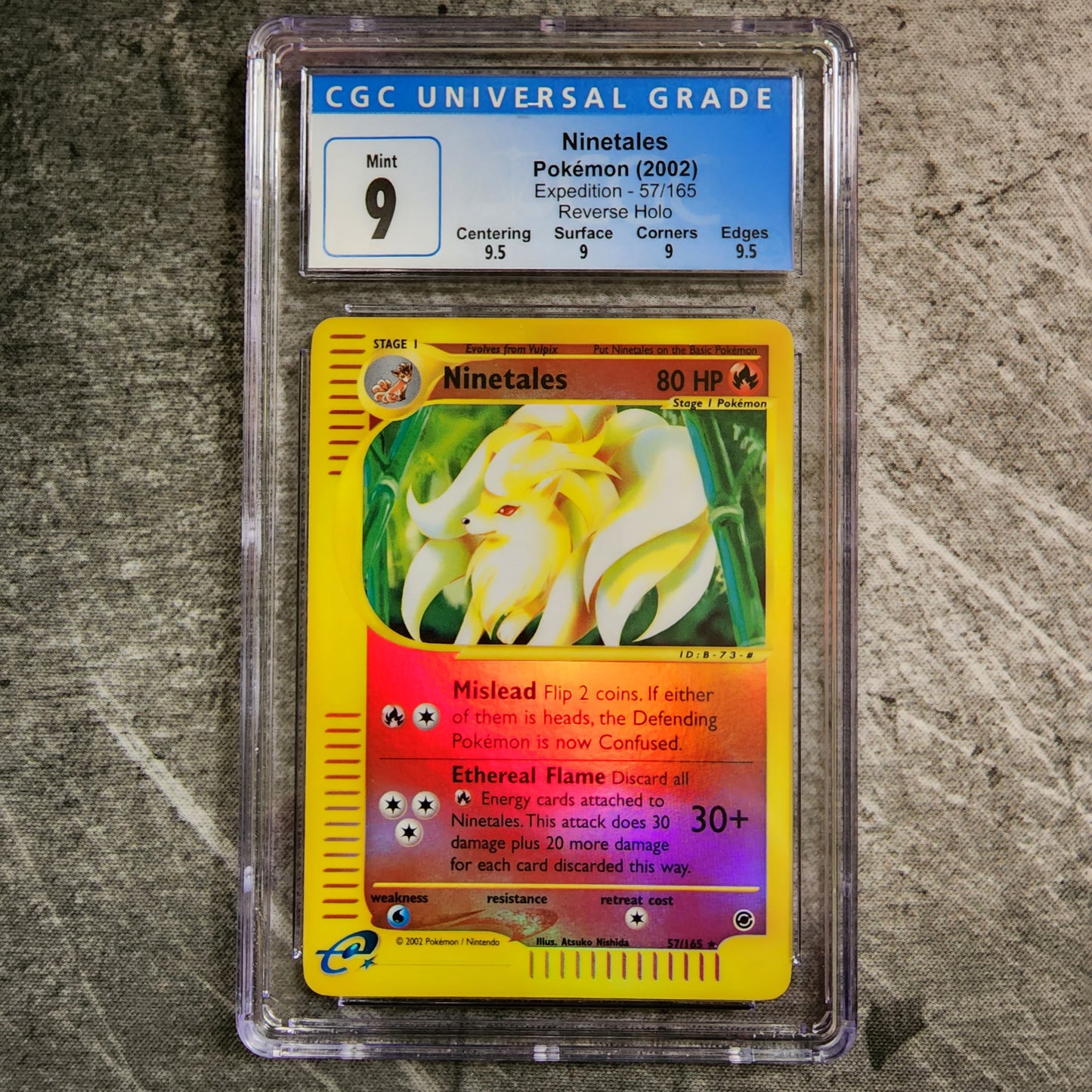 CGC 9 Ninetales 57/165 Rare Reverse Holo Pokemon Expedition