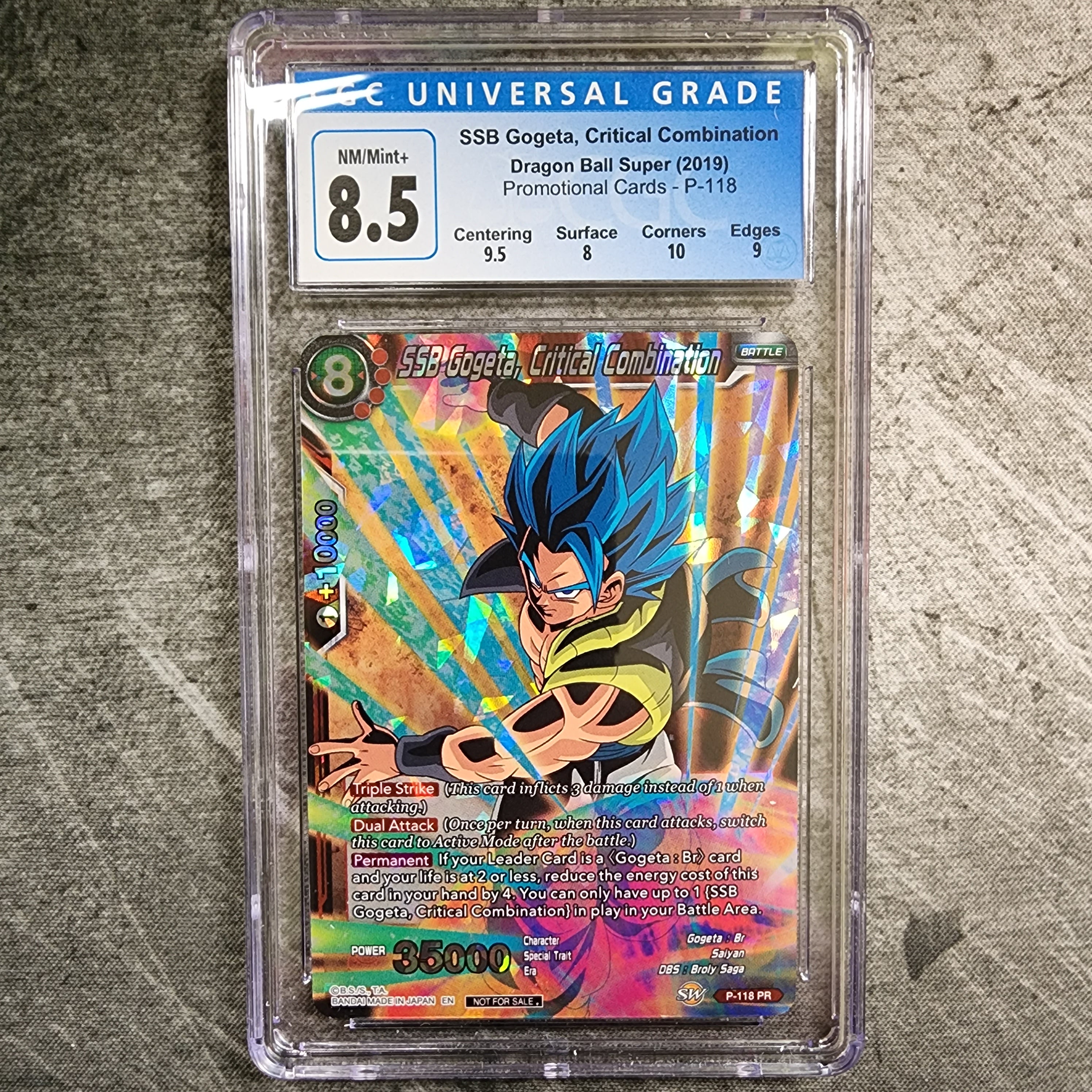 CGC 8.5 SSB Gogeta Dragon Ball Super Critical Combination FNT Collectibles CGC 8.5 SSB Gogeta Dragon Ball Super Critical Combination FNT Collectibles
