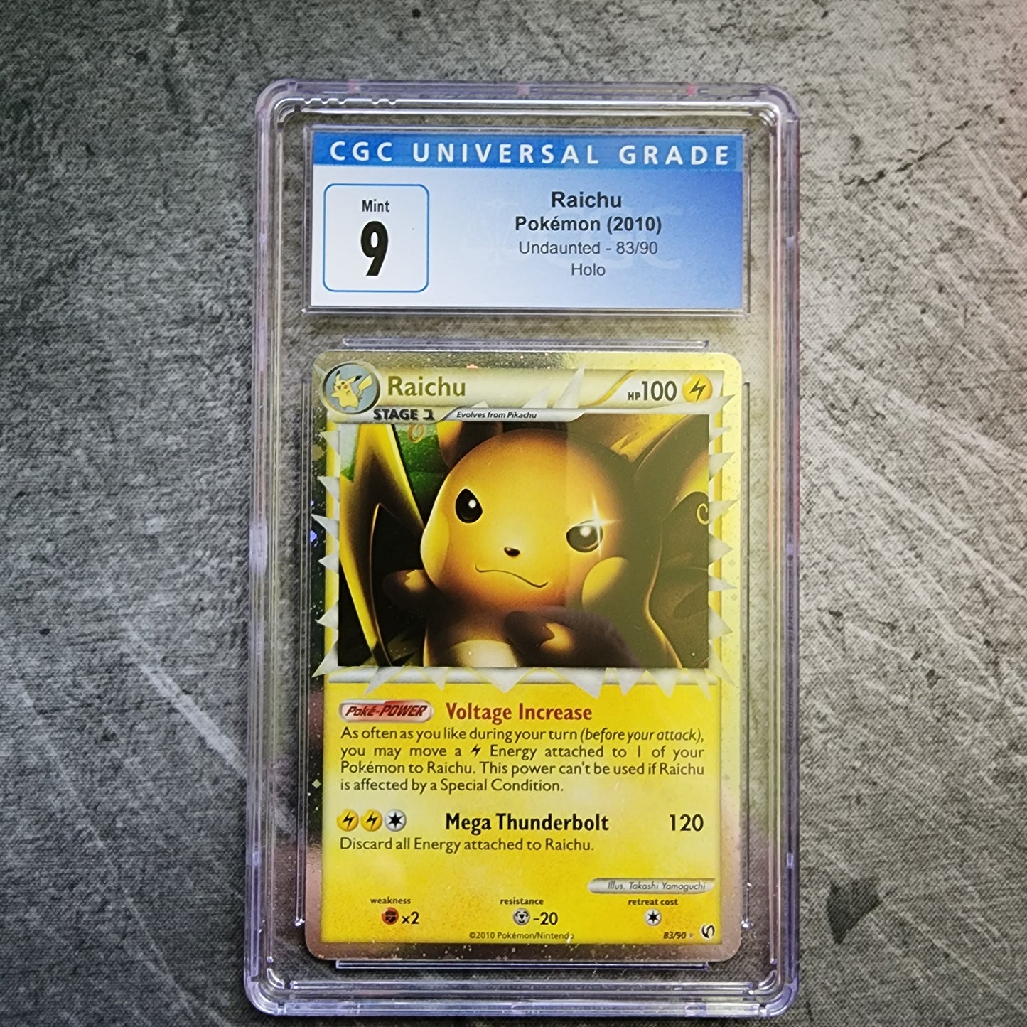 CGC 9 Raichu 83/90 Prime Holo Pokemon Undaunted