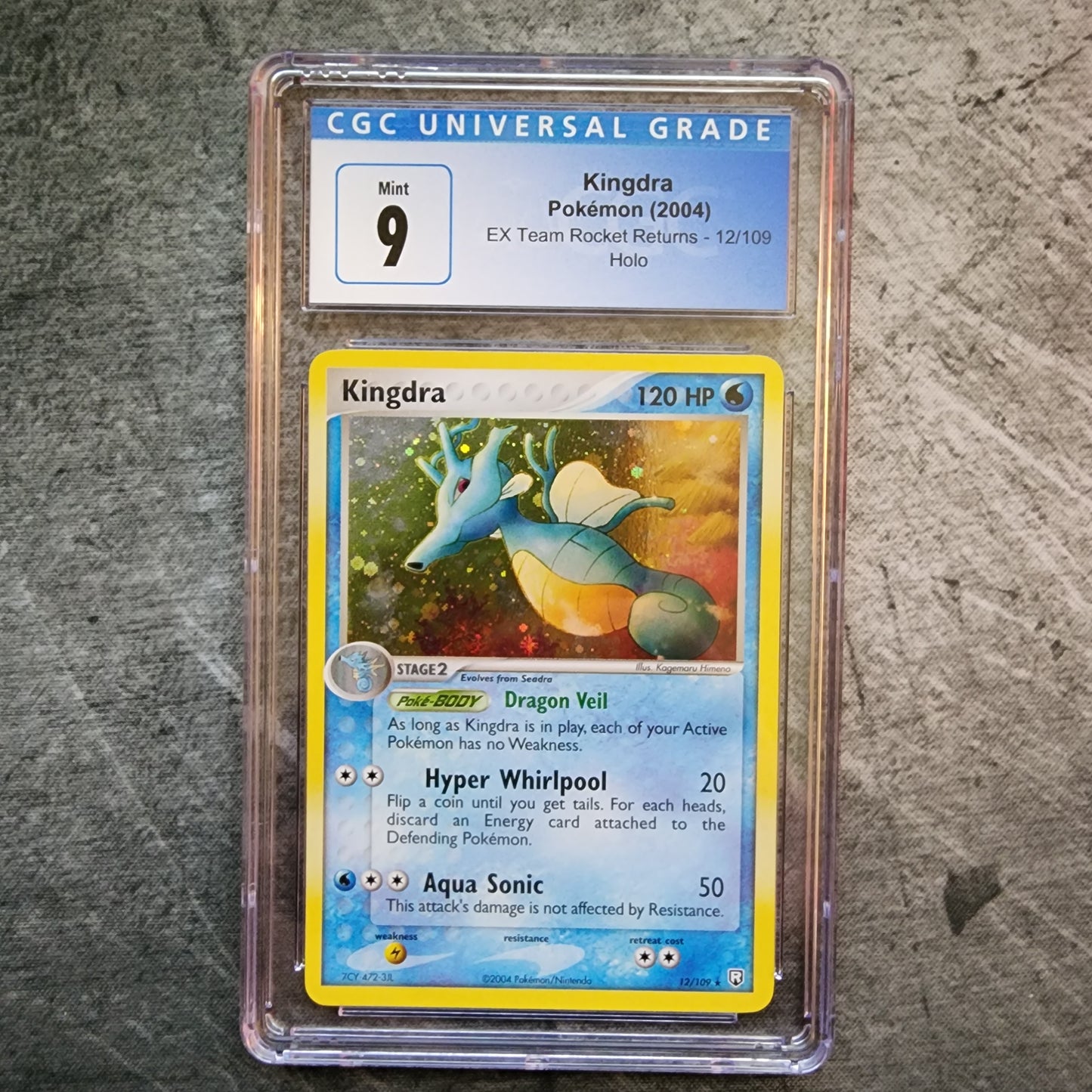CGC 9 Kingdra 12/109 Rare Holo Pokemon EX Team Rocket Returns