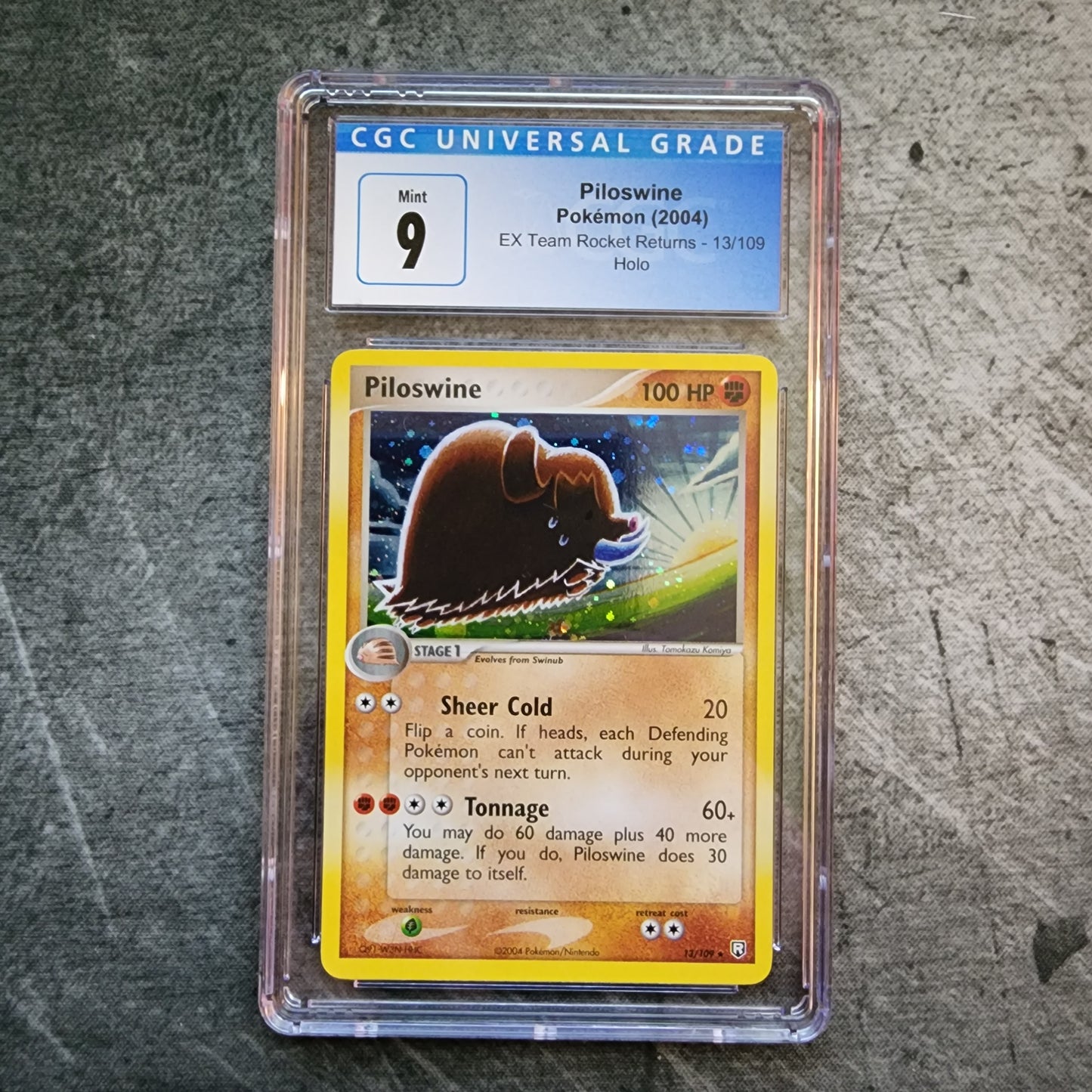 CGC 9 Piloswine 13/109 Rare Holo Pokemon EX Team Rocket Returns