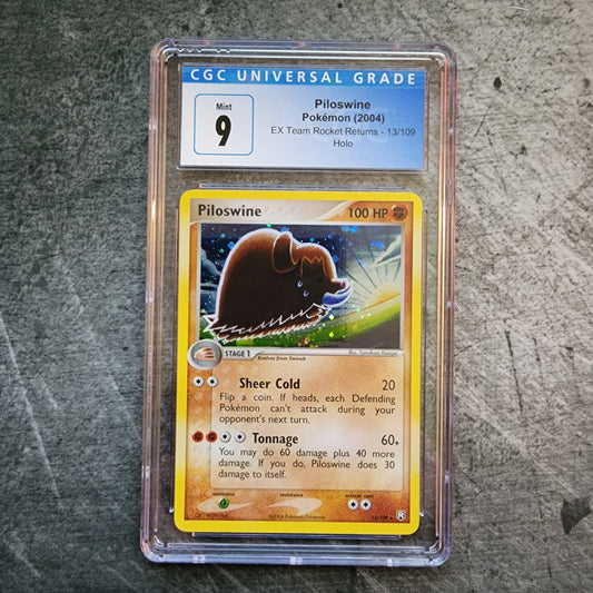 CGC 9 Piloswine 13/109 Rare Holo Pokemon EX Team Rocket Returns