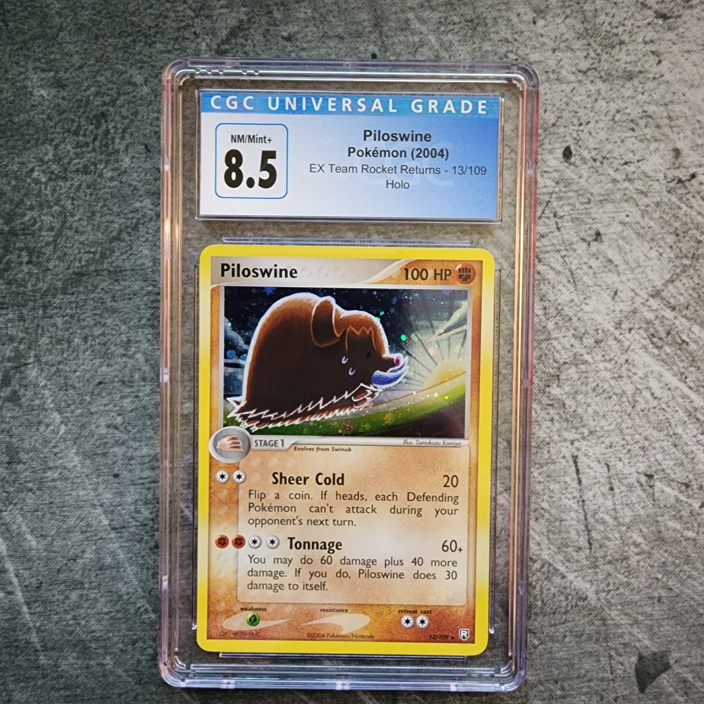 CGC 8.5 Piloswine 13/109 Rare Holo Pokemon EX Team Rocket Returns