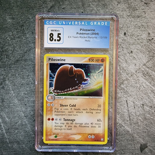 CGC 8.5 Piloswine 13/109 Rare Holo Pokemon EX Team Rocket Returns